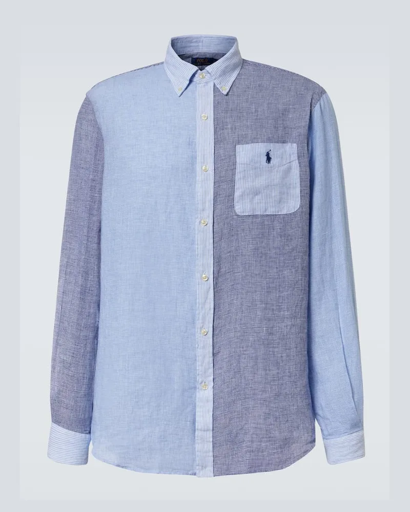 Ralph Lauren Camicia in lino patchwork Blu