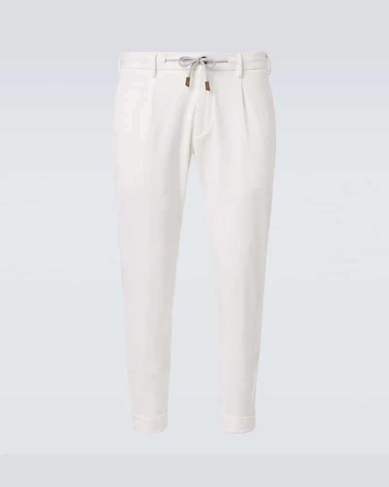 Eleventy Pantaloni slim in misto cotone Bianco