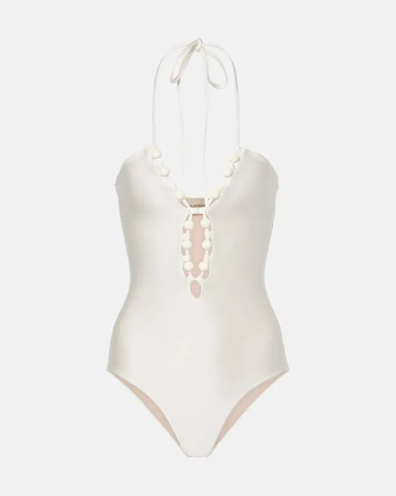 Adriana Degreas Costume intero con scollo allâamericana Bianco