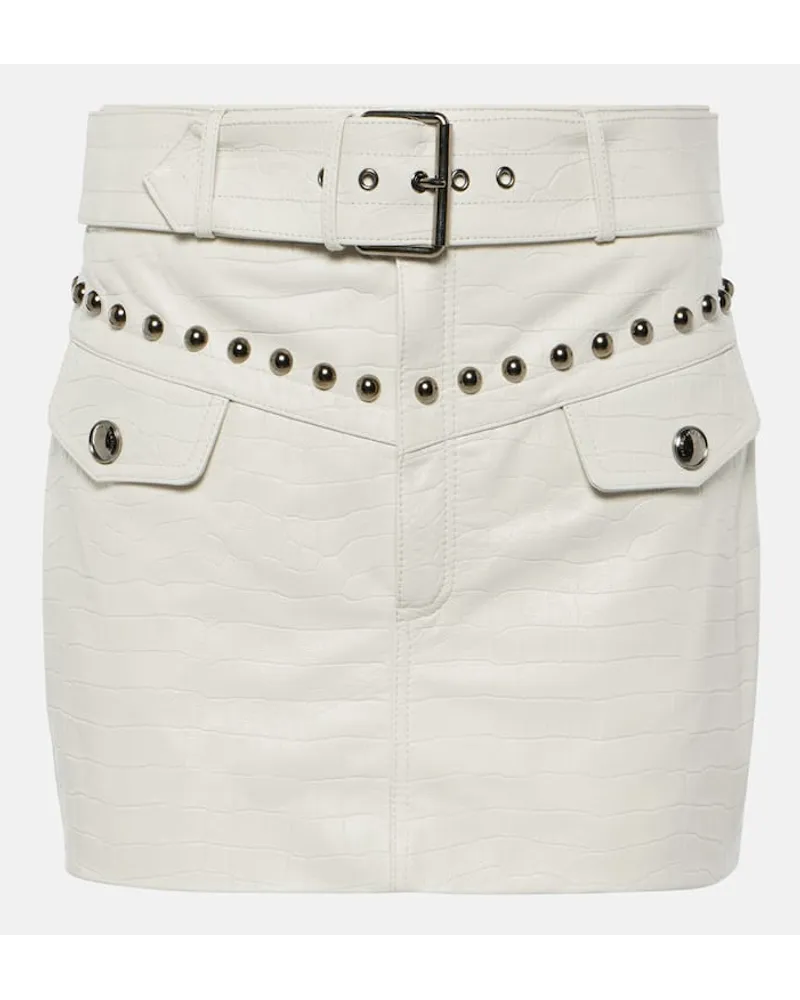 Alessandra Rich Minigonna in pelle con stampa Bianco