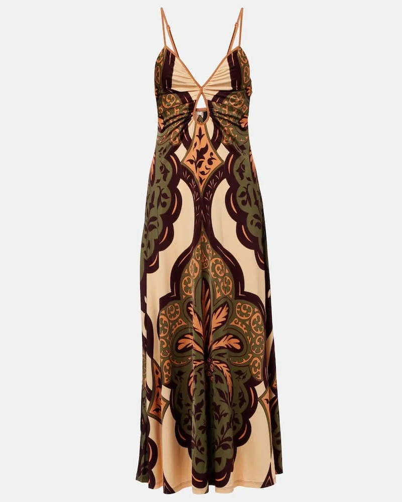 Johanna Ortiz Abito midi in jersey con stampa Multicolore