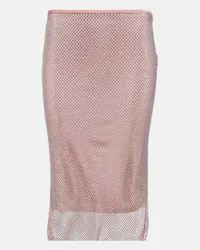 SPORTMAX Gonna midi con cristalli Rosa