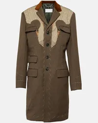 Maison Margiela Cappotto monopetto in lana Verde