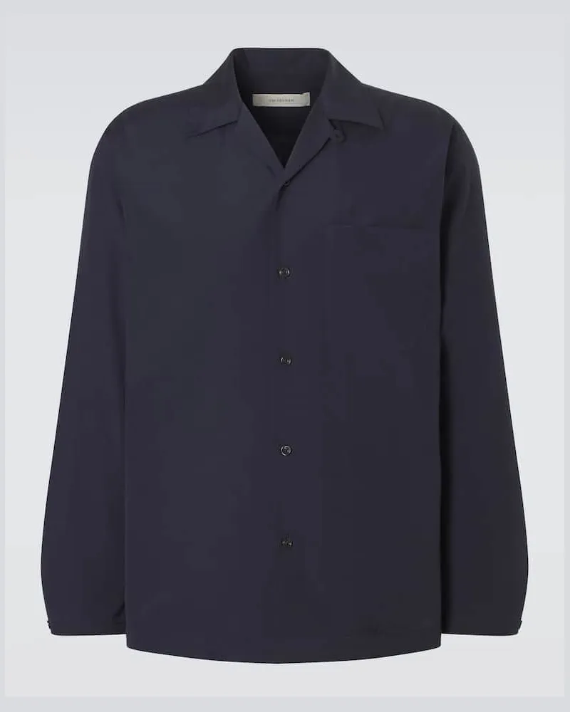 Umit Benan Camicia Havana in cotone e seta Blu