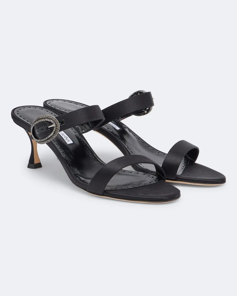 Manolo Blahnik Mules Zutosanmu in raso Nero