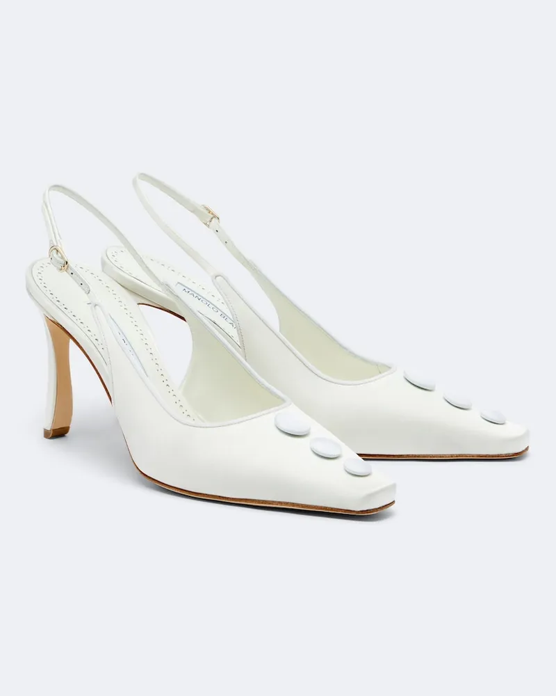 Manolo Blahnik Pumps slingback Alexa in satin Bianco