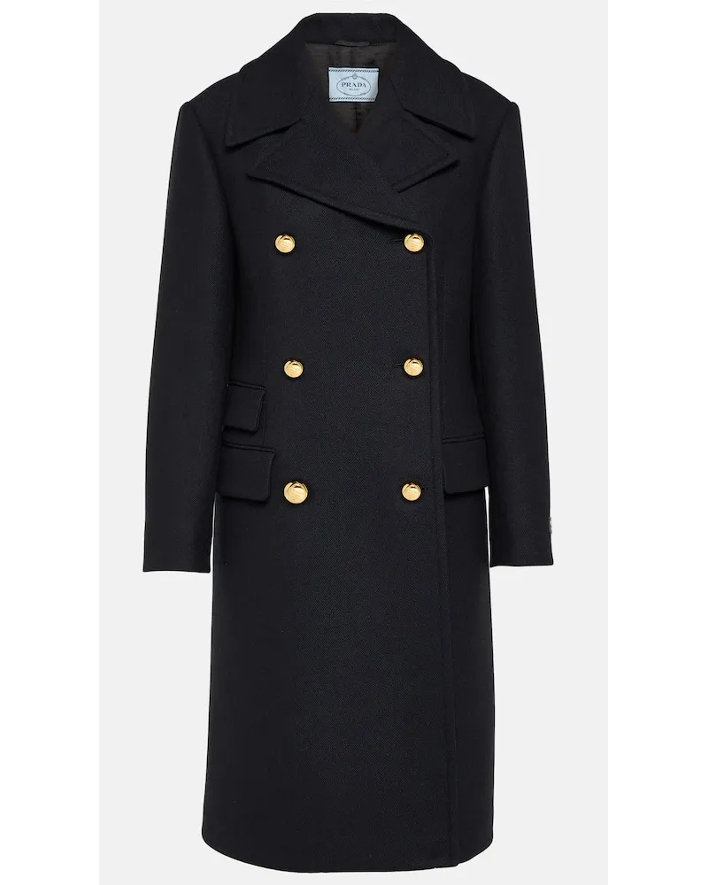 Prada Cappotto doppiopetto in lana Blu