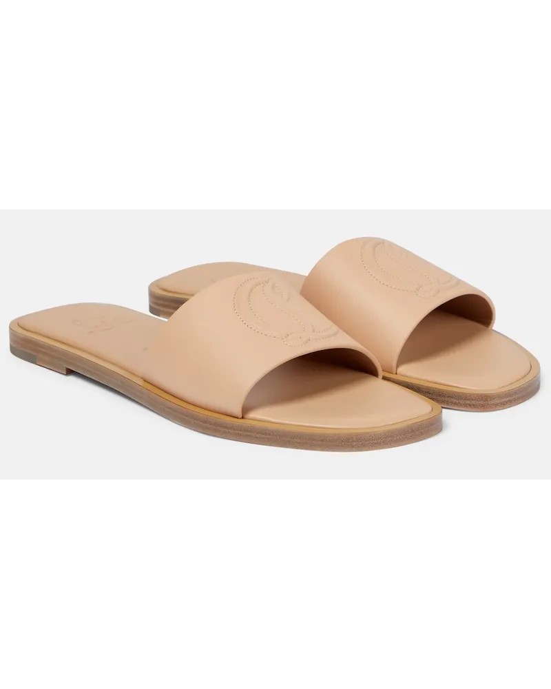 Christian Louboutin Sandali CL in pelle con logo Neutro
