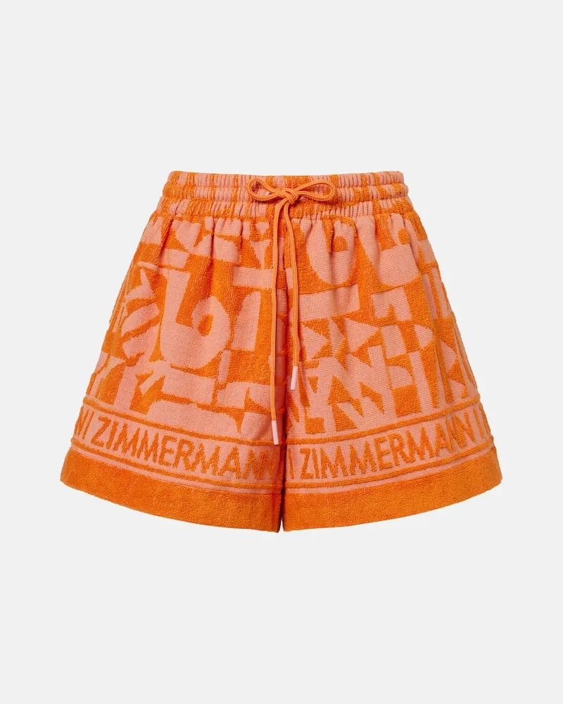 Zimmermann Shorts Solstice in spugna di cotone Arancione