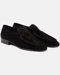 The Row Mocassini New Soft in suede Nero