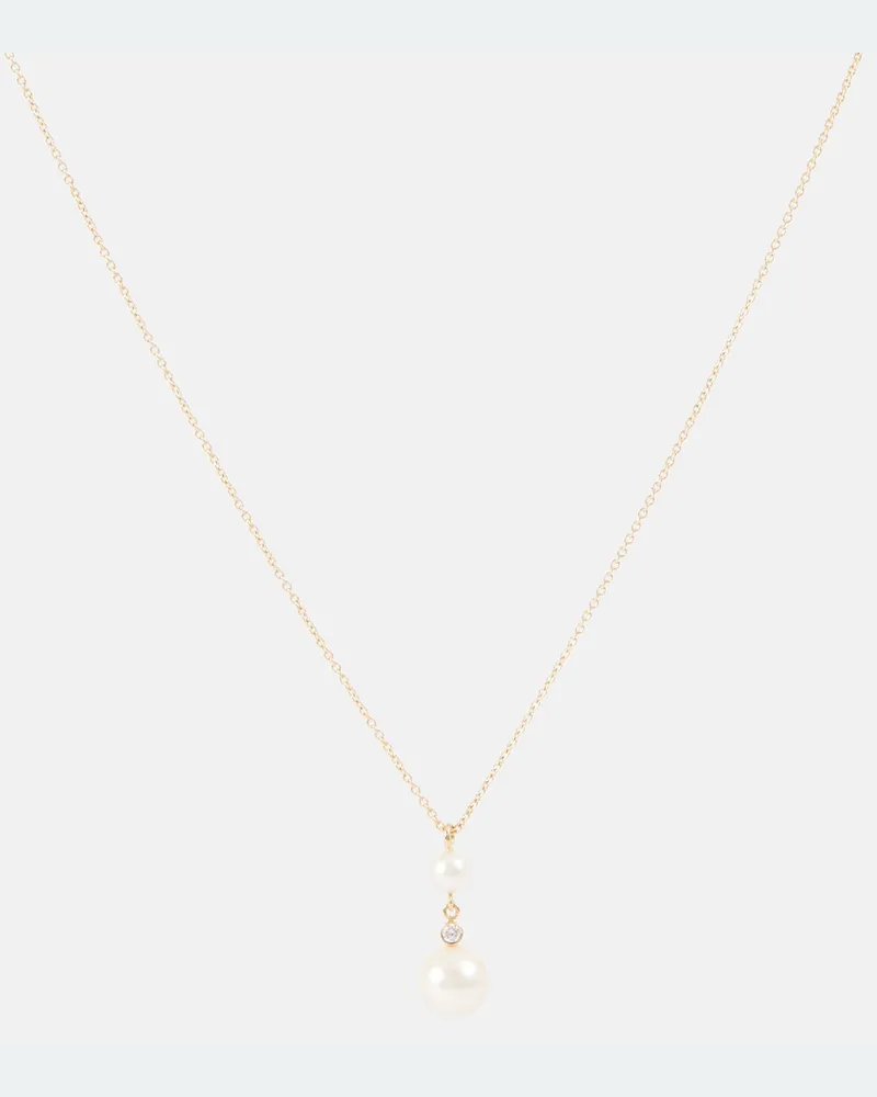 Sophie Bille Brahe Collana Rêve Simple in oro 14kt con diamanti e perle Oro