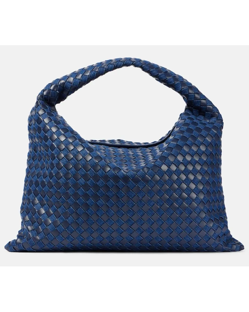 Bottega Veneta Borsa Hop Large in pelle e denim Blu