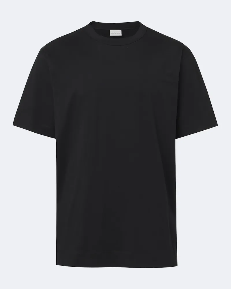 Dries van Noten T-shirt in jersey di cotone Nero