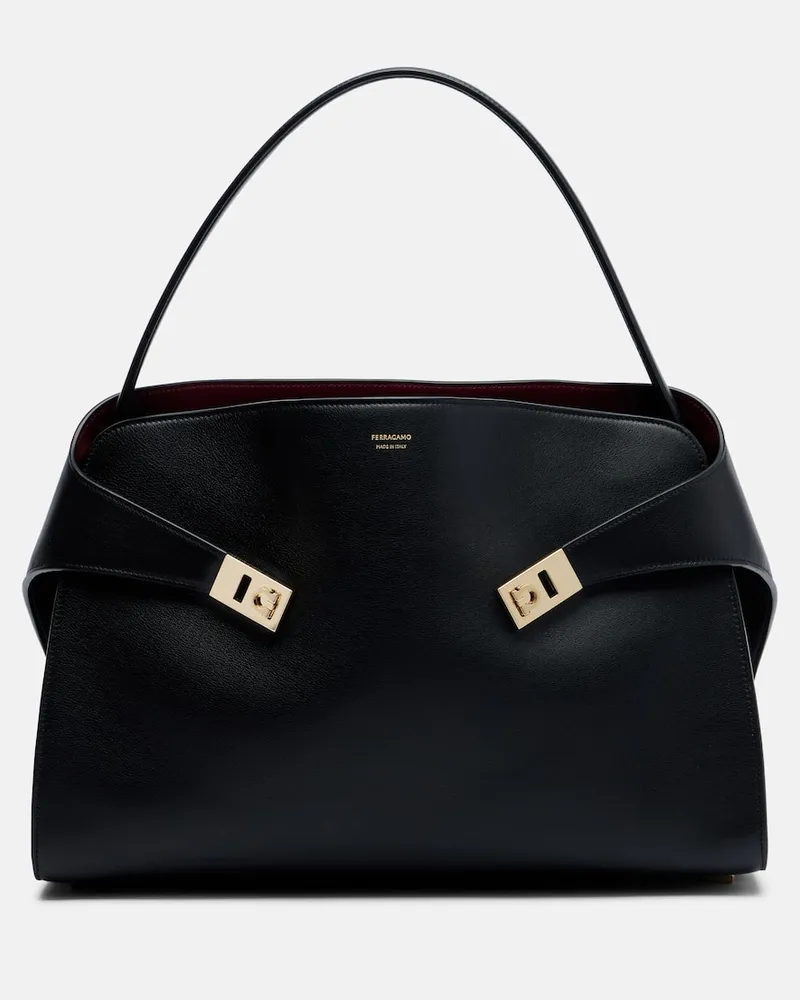 Ferragamo Borsa a spalla Hug Large in pelle Nero