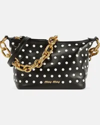 Miu Miu Borsa a spalla in pelle a pois Nero