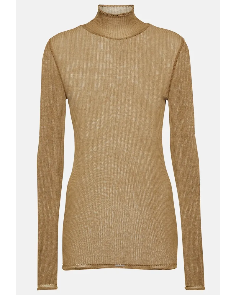 Christophe Lemaire Top in maglia a coste di seta Verde