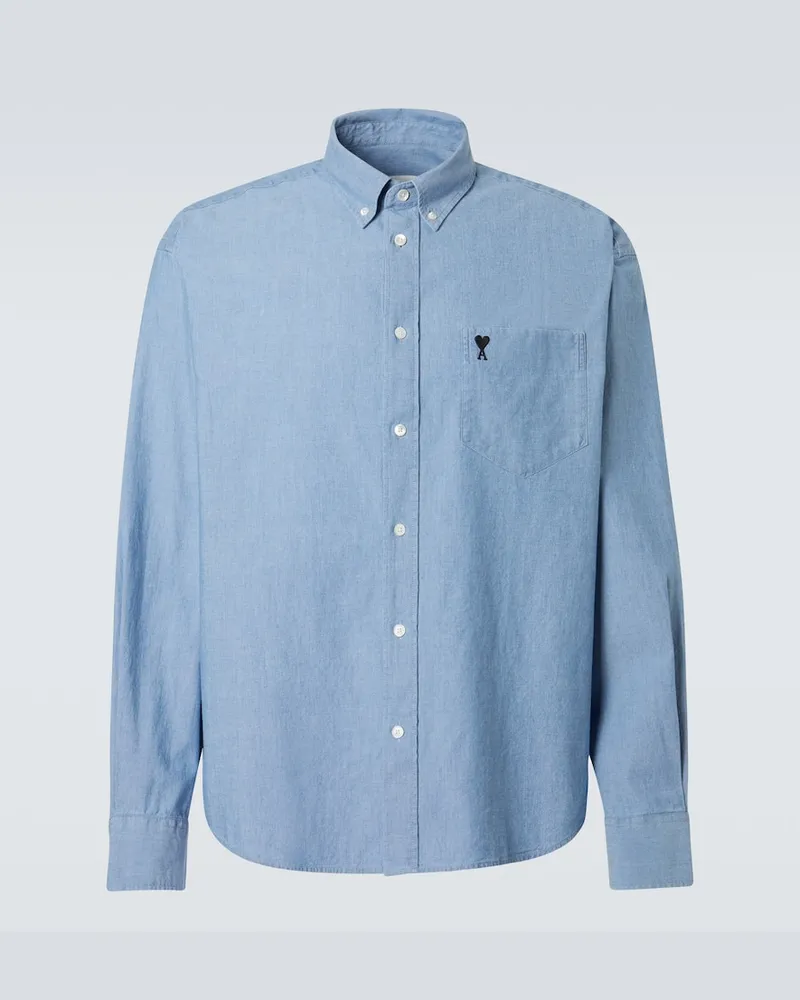 AMI Paris Camicia Ami de CÅur in chambray di cotone Blu