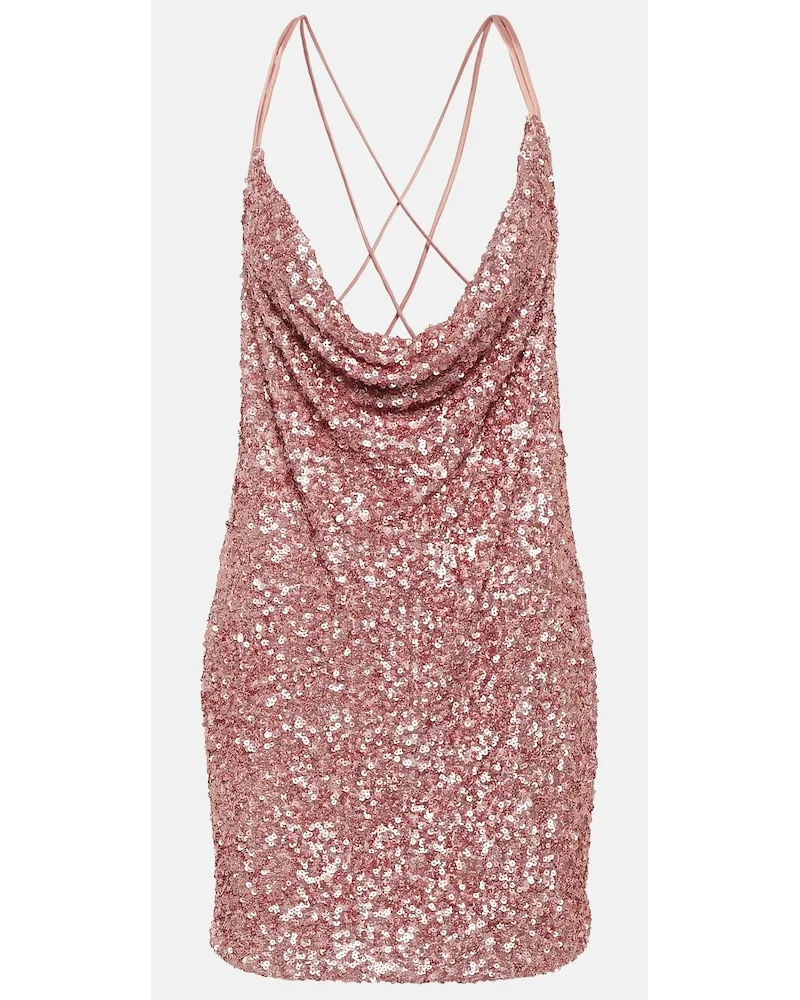 ROTATE Birger Christensen Miniabito da sposa Grace con paillettes Rosa