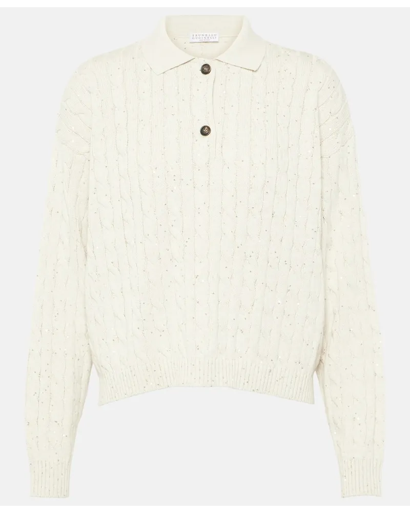 Brunello Cucinelli Polo in misto cotone Bianco