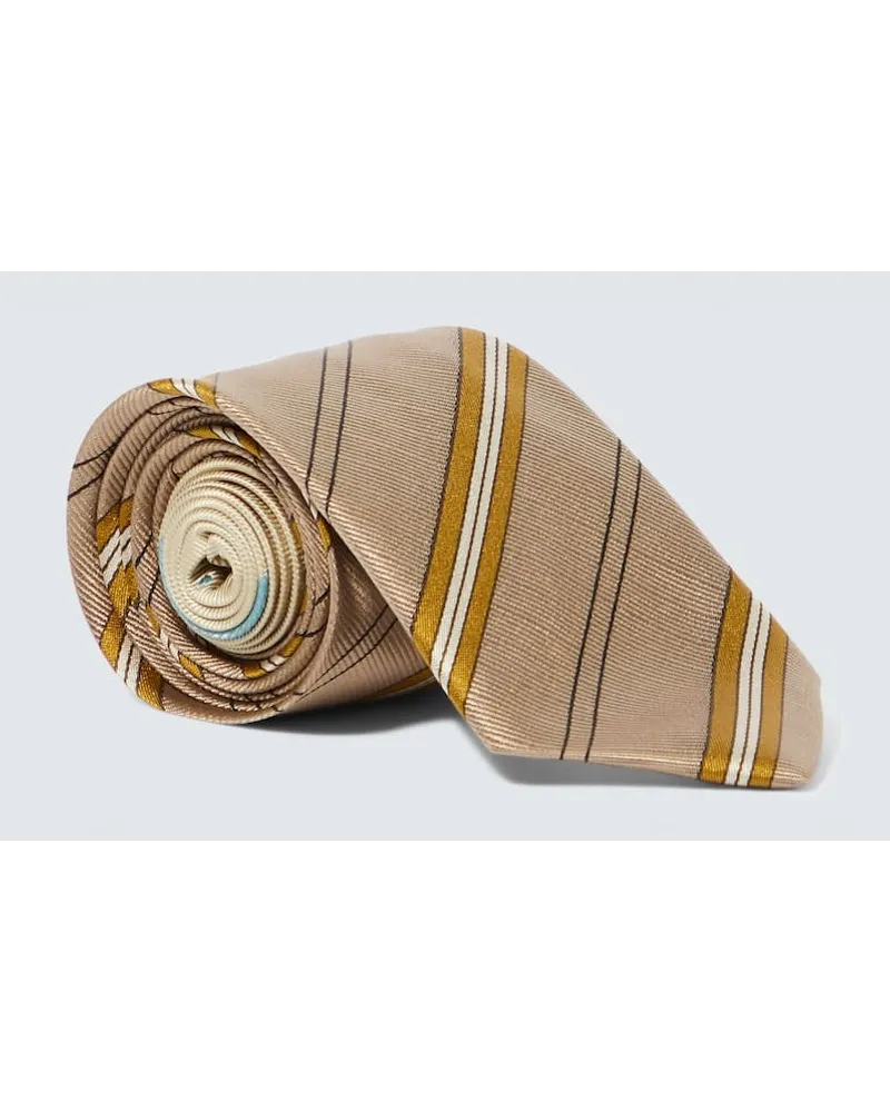 Dries van Noten Cravatta in seta Beige