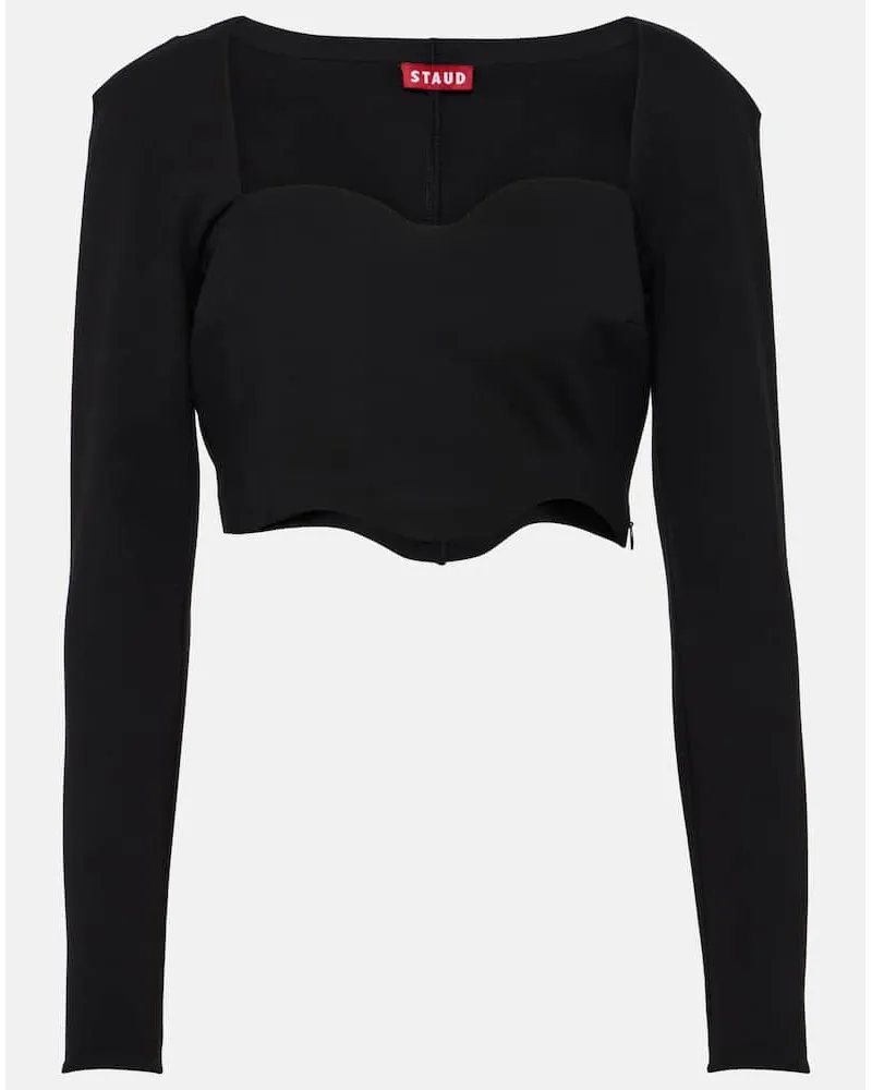 STAUD Top cropped Corde Nero