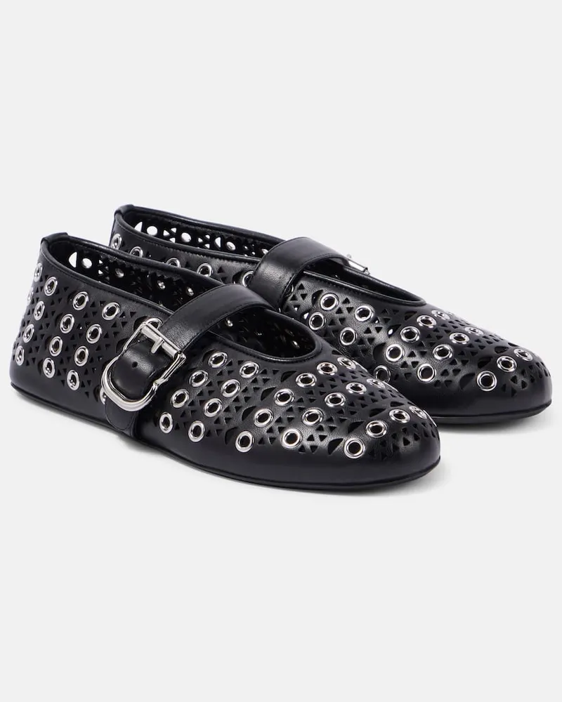 Alaïa AlaÃ¯a Ballerine Vienne in pelle con borchie Nero