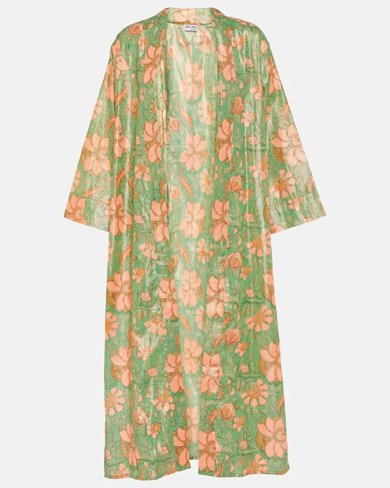 Juliet Dunn Kimono in cotone e lamÃ Verde