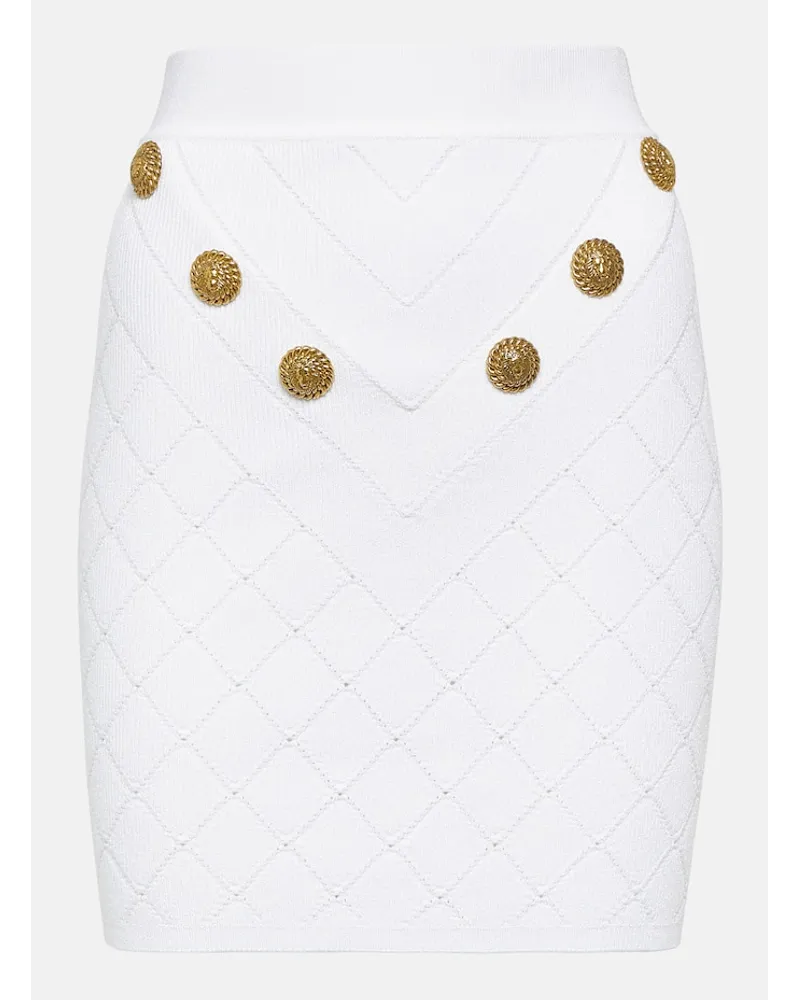 Balmain Minigonna in maglia a coste Bianco