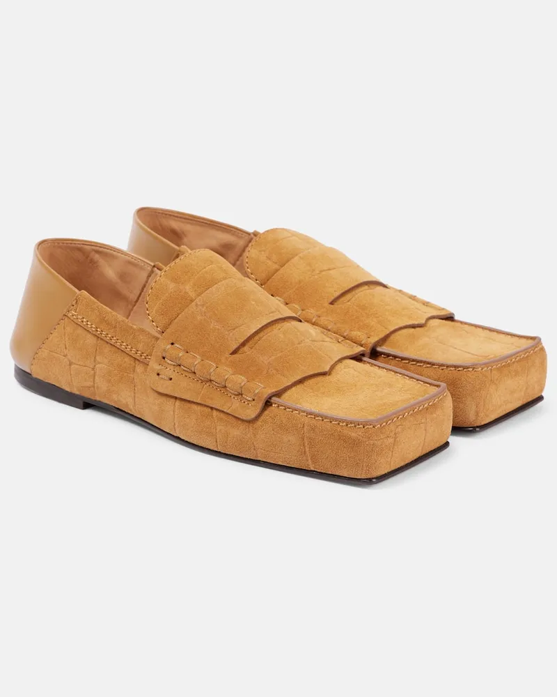 Jacquemus Mocassini CarrÃ© in suede con stampa Beige