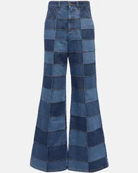 Chloé Chloé Jeans patchwork flared a vita alta Blu