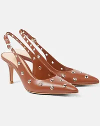 Gianvito Rossi Pumps slingback Lydia 70 in pelle Marrone