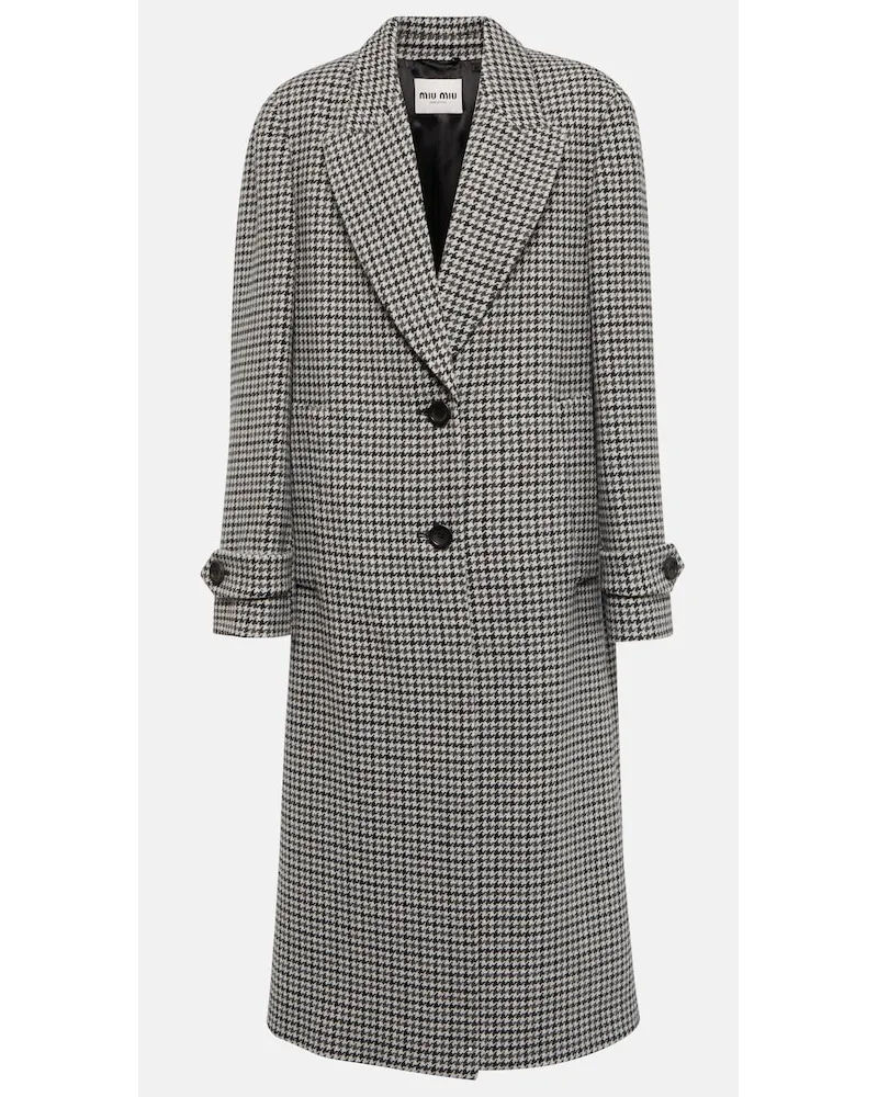 Miu Miu Cappotto monopetto in lana vergine Grigio