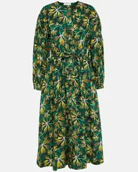 Ulla Johnson Abito midi Adalie in popeline di cotone Multicolore