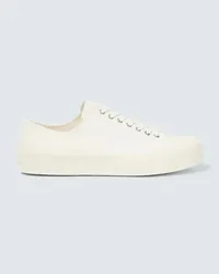 Jil Sander Sneakers in canvas di cotone Bianco