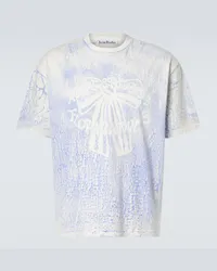 Acne Studios T-shirt in cotone con stampa Blu