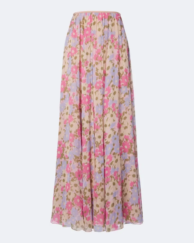 Valentino Garavani Gonna lunga in seta con stampa floreale Multicolore
