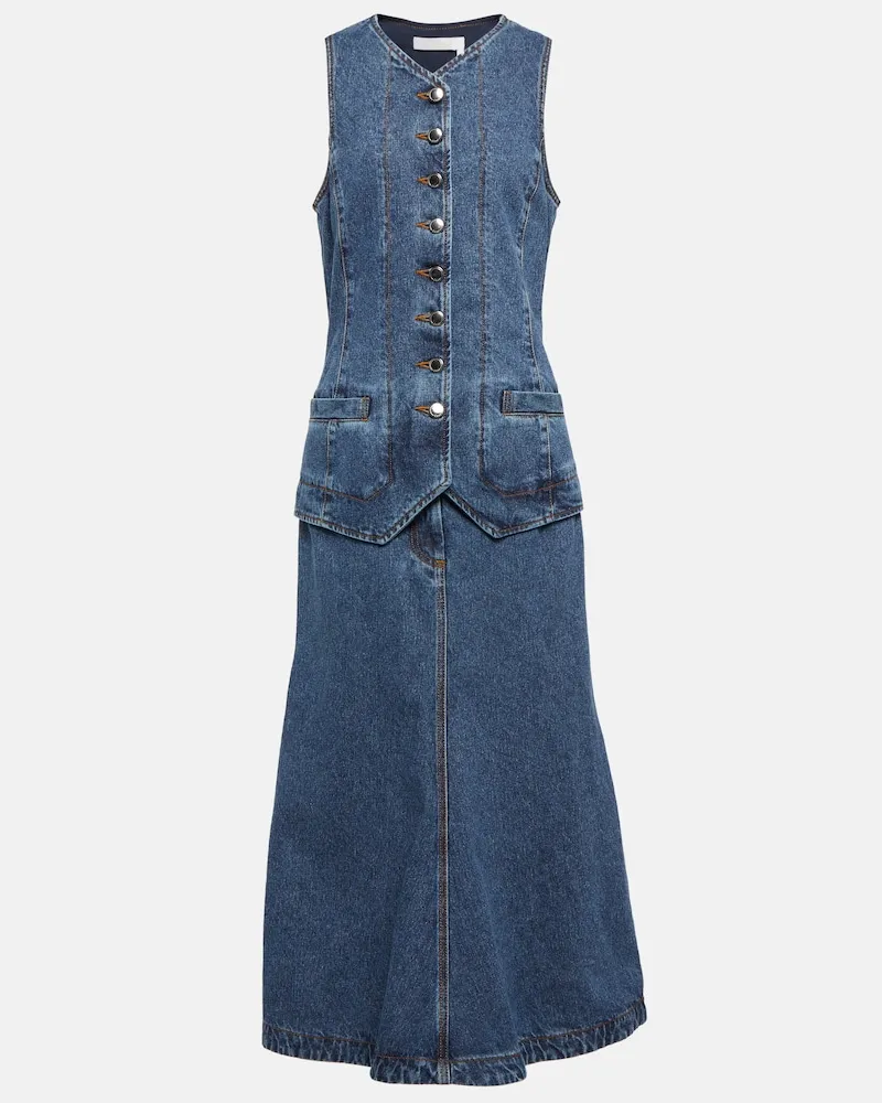 Chloé ChloÃ© Abito midi di jeans Blu