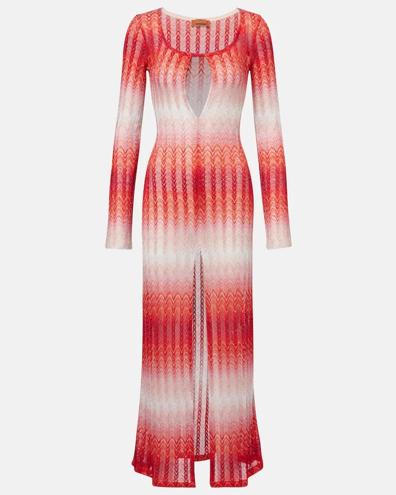 Missoni Copricostume in maglia con lamÃ Rosso