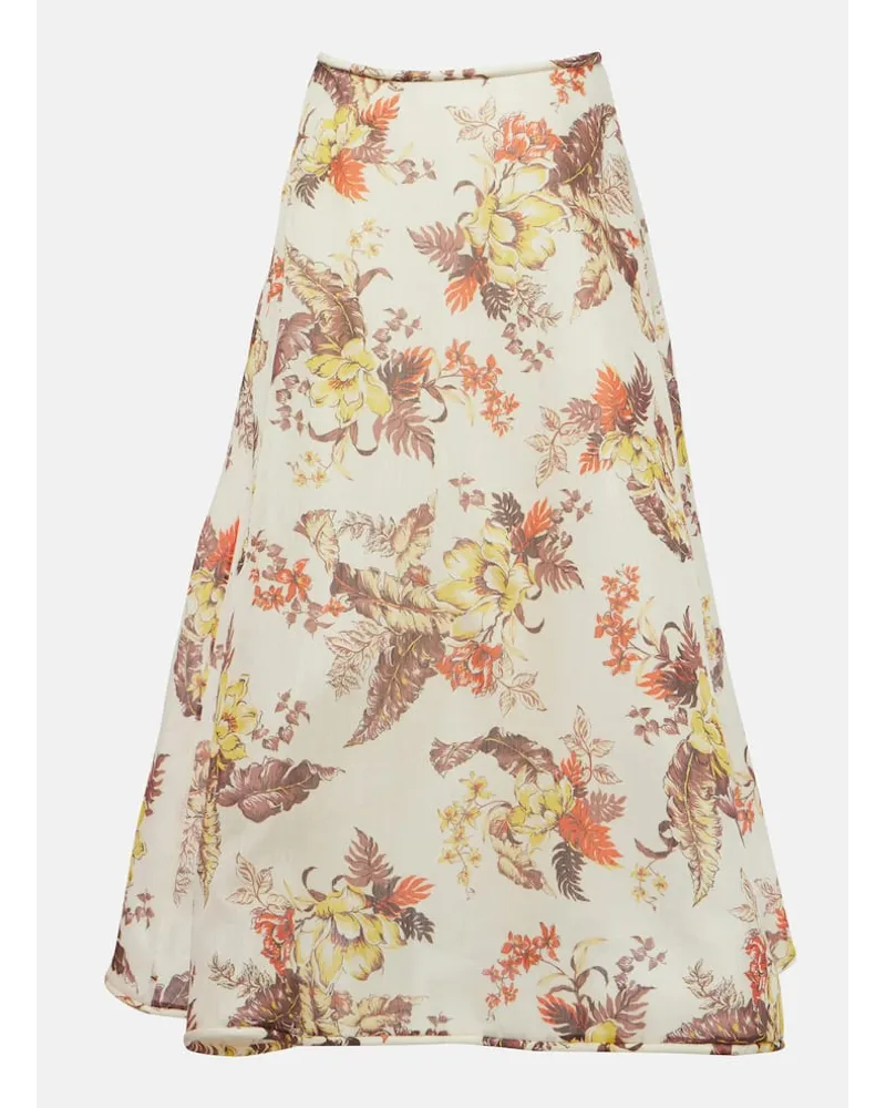 Zimmermann Gonna lunga Matchmaker in lino e seta Multicolore