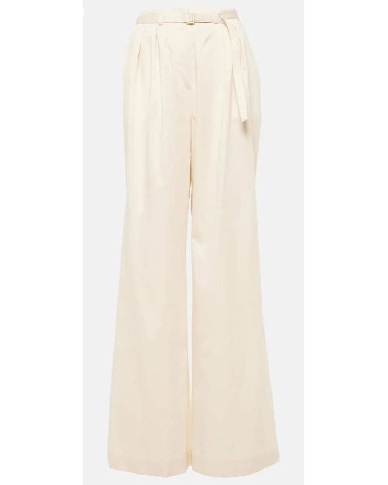 Joseph Pantaloni a gamba larga Tunis in cotone Bianco