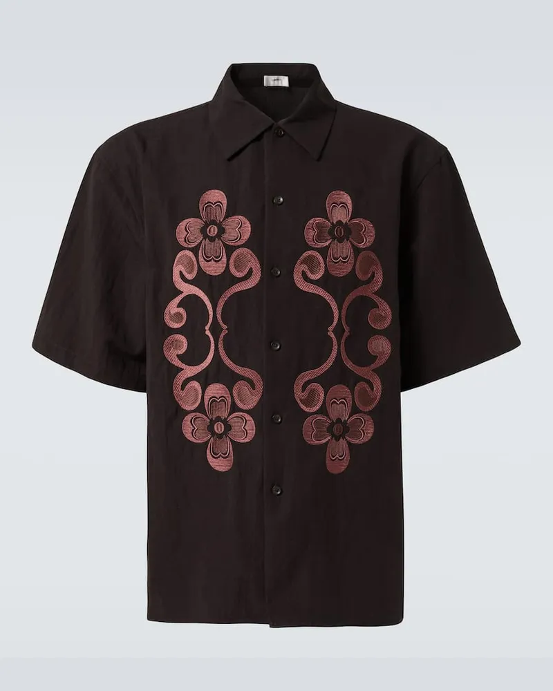 COMMAS Camicia Reflection con ricamo Viola