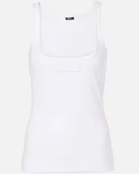 Versace Tank top in misto cotone a coste Bianco