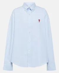 AMI Paris Camicia oversize in cotone Blu