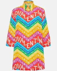 Valentino Garavani Abito chemisier in cotone con logo Multicolore