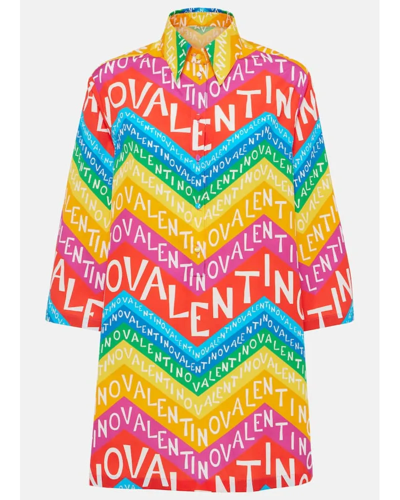 Valentino Garavani Abito chemisier in cotone con logo Multicolore