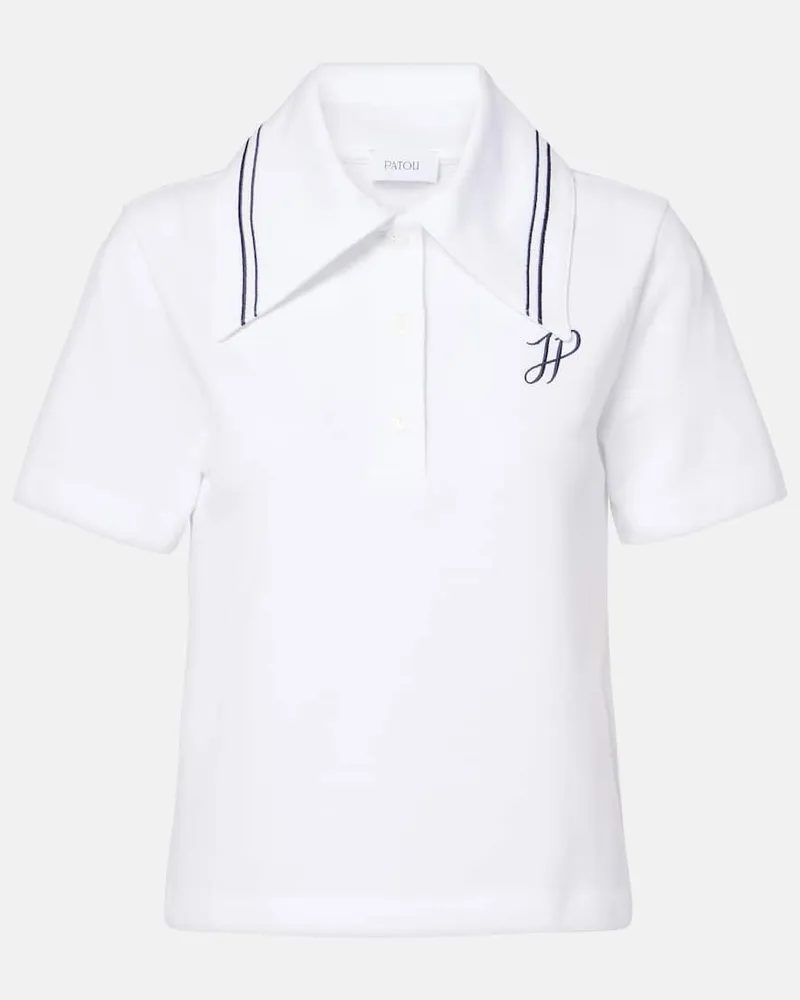 Patou Polo in cotone con logo Bianco
