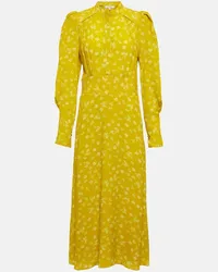 Dorothee Schumacher Abito midi Eccentric in misto seta Giallo