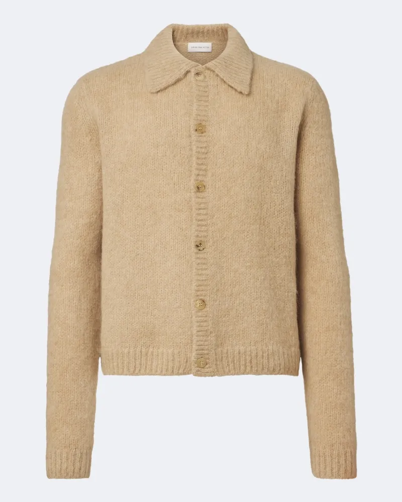 Dries van Noten Cardigan in misto alpaca e lana Beige