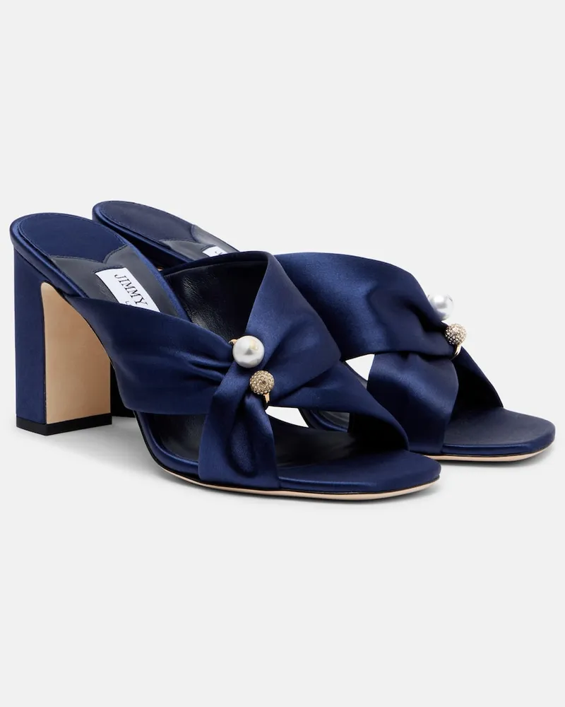 Jimmy Choo Mules Rafi in raso Blu