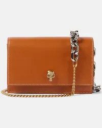 Alexander McQueen Borsa a tracolla Skull Small in pelle Marrone